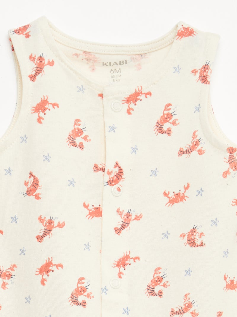 Set van 2 dunne slaappakken met drukknoopsluiting Blauw - Kiabi