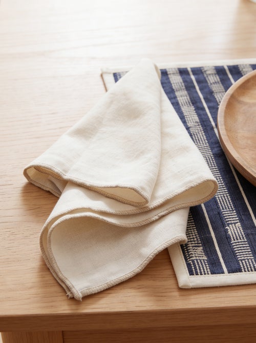Set van 2 effen 2-in-1 placemats/servetten 32 x 40 cm - Kiabi Home - Kiabi Set van 2 effen 2-in-1 placemats/servetten 32 x 40 cm - Kiabi Home - Kiabi