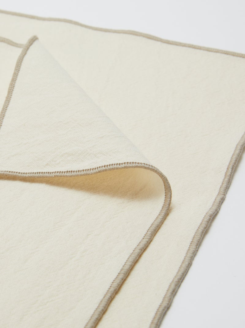 Set van 2 effen 2-in-1 placemats/servetten 32 x 40 cm - Kiabi Home WIT - Kiabi