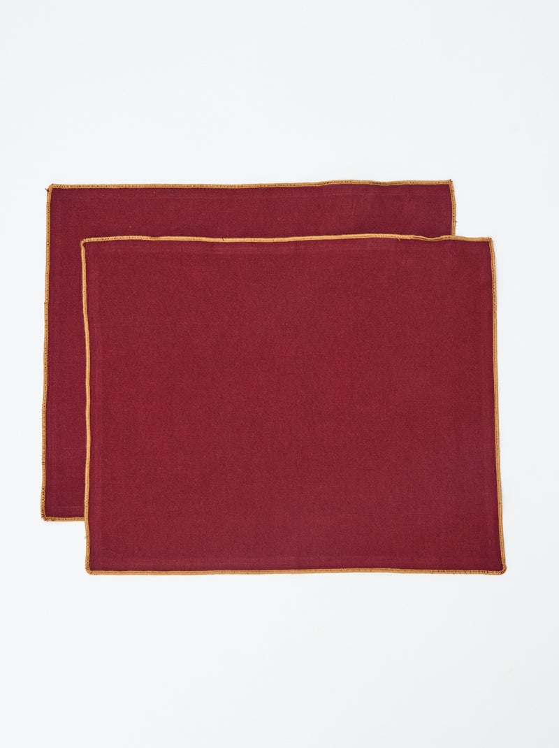 Set van 2 effen 2-in-1 placemats/servetten (32x40 cm) - Kiabi Home Bruin - Kiabi