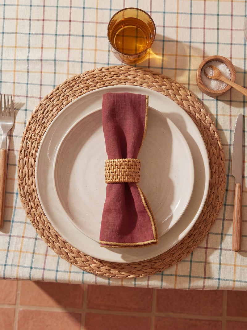 Set van 2 effen 2-in-1 placemats/servetten (32x40 cm) - Kiabi Home Bruin - Kiabi
