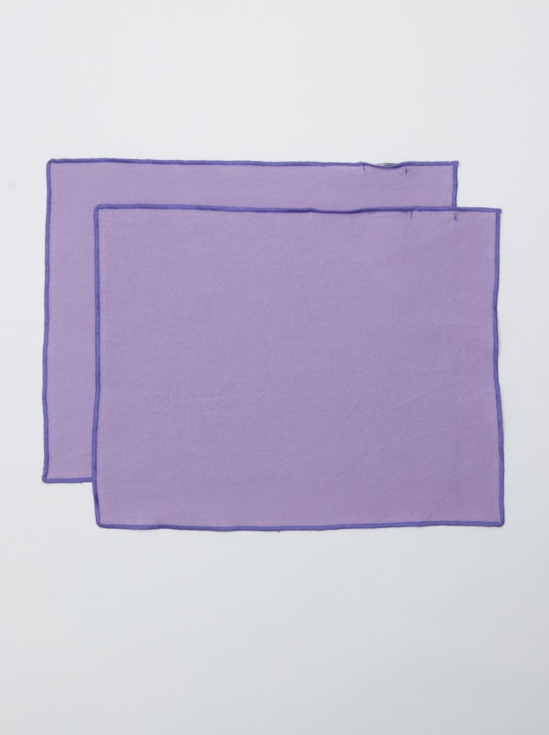 Set van 2 effen 2-in-1 placemats/servetten (32x40 cm) - Kiabi Home PAARS - Kiabi