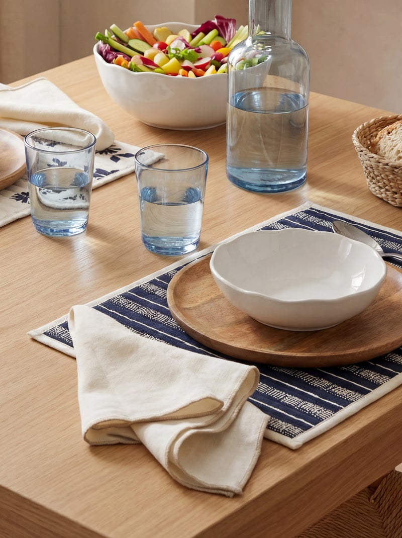 Set van 2 effen 2-in-1 placemats/servetten (32x40 cm) - Kiabi Home WIT - Kiabi
