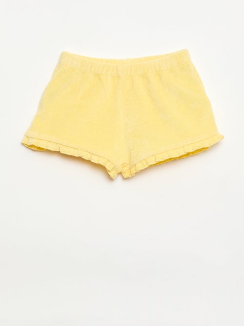 Set van 2 effen badstofshorts met ruches - Kiabi
