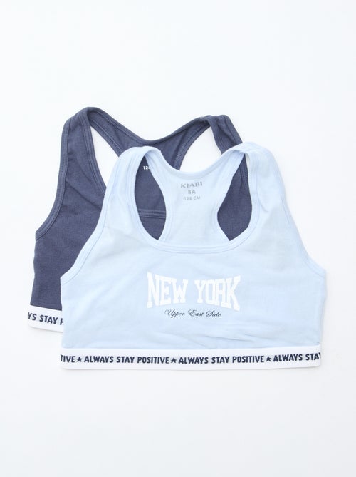 Set van 2 effen bralettes voor meisjes - Kiabi