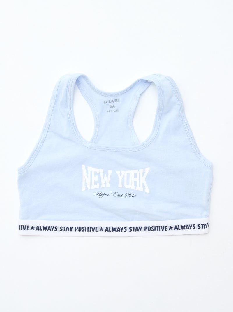 Set van 2 effen bralettes voor meisjes Blauw - Kiabi