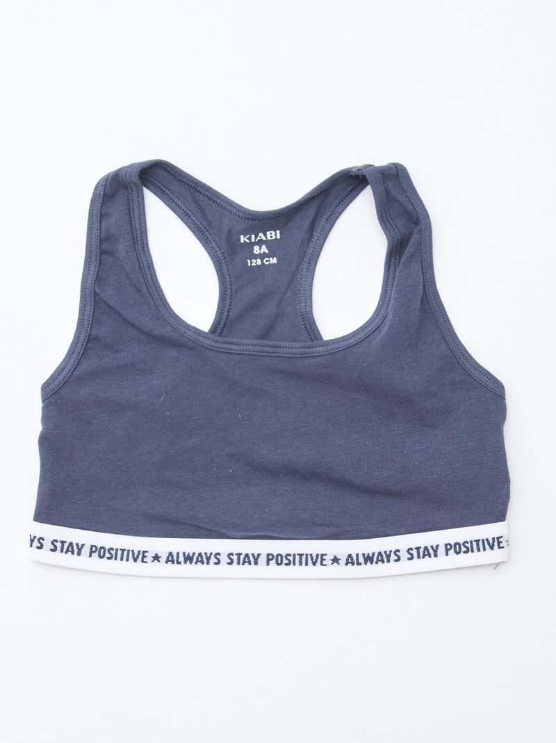 Set van 2 effen bralettes voor meisjes Blauw - Kiabi