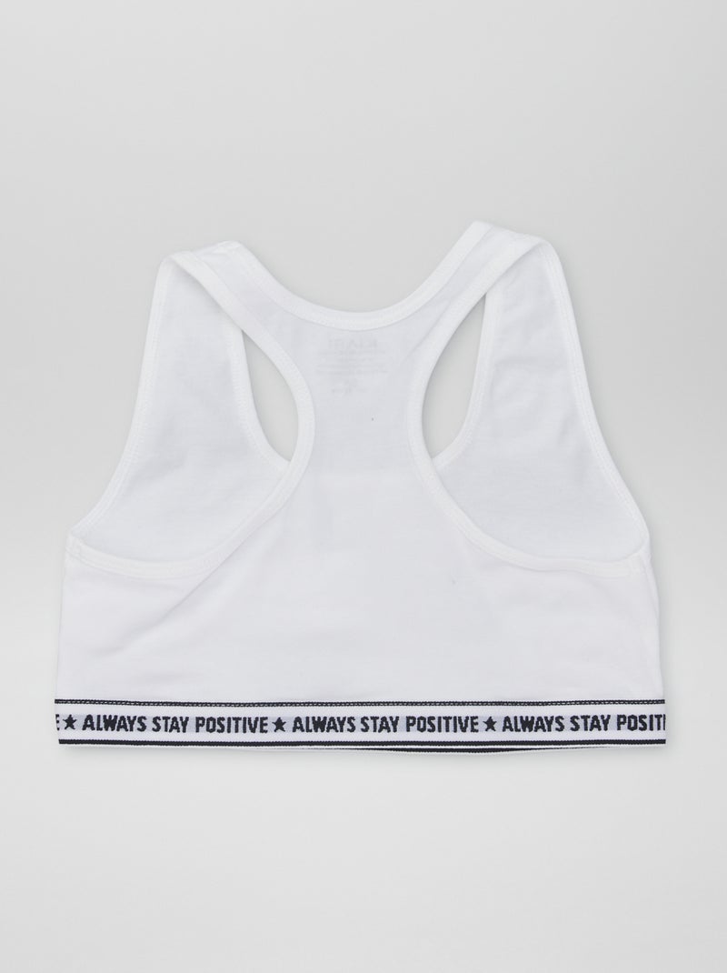 Set van 2 effen bralettes voor meisjes ZWART - Kiabi