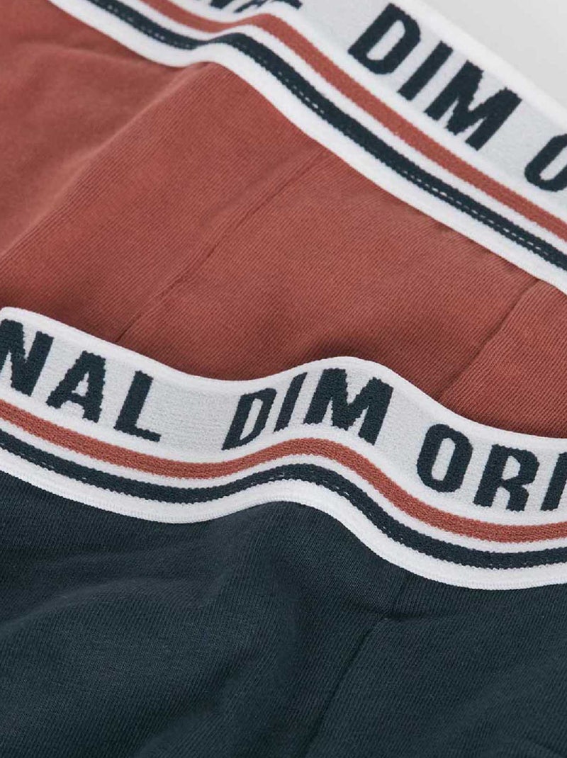Set van 2 effen 'Dim' boxers Bruin - Kiabi