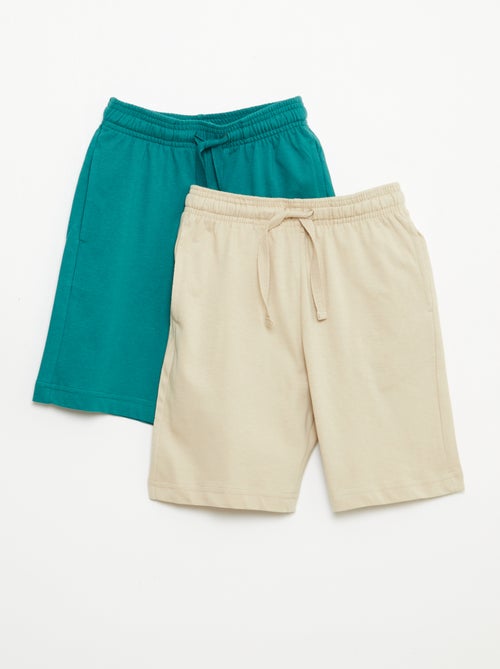 Set van 2 effen katoenen jersey shorts - Kiabi