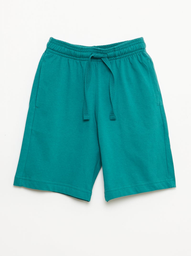 Set van 2 effen katoenen jersey shorts Biege - Kiabi