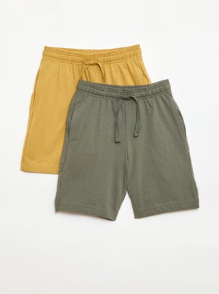 Set van 2 effen katoenen jersey shorts