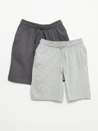 Set van 2 effen katoenen jersey shorts