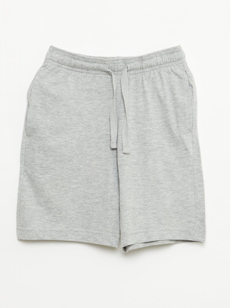 Set van 2 effen katoenen jersey shorts Grijs - Kiabi