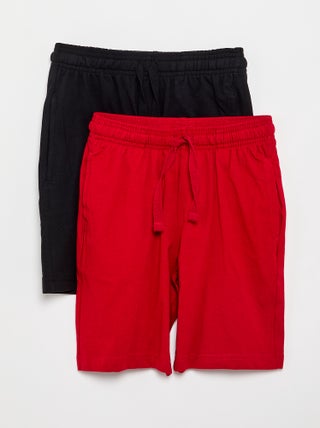 Set van 2 effen katoenen jersey shorts