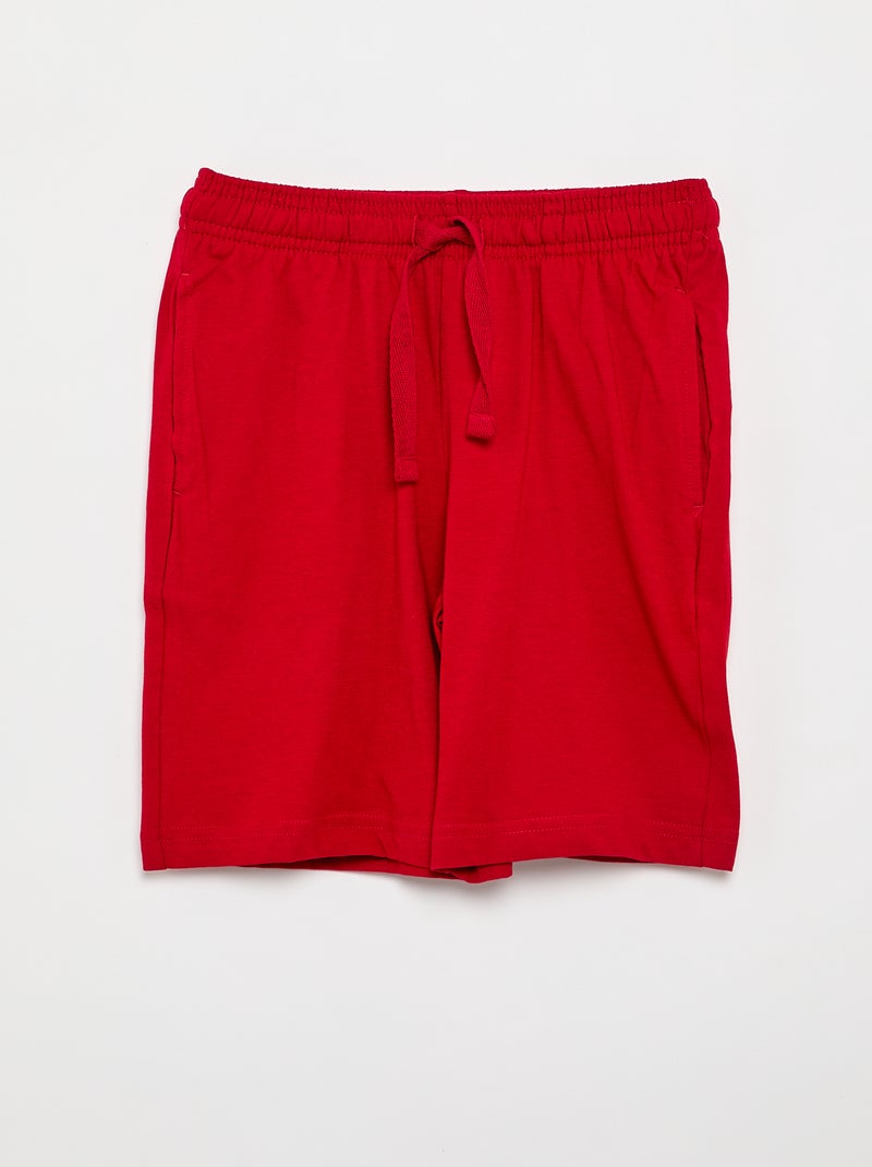 Set van 2 effen katoenen jersey shorts Zwart - Kiabi