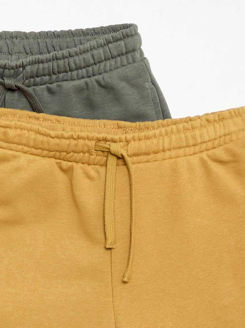 Set van 2 effen katoenen shorts Geel - Kiabi
