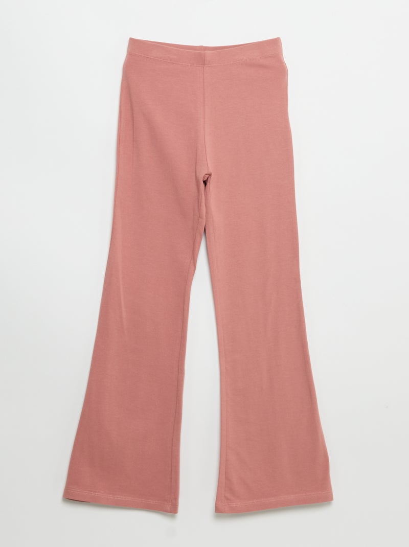 Set van 2 effen leggings met flarevorm Rose - Kiabi