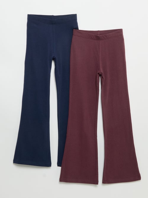 Set van 2 effen leggings met flarevorm - Kiabi