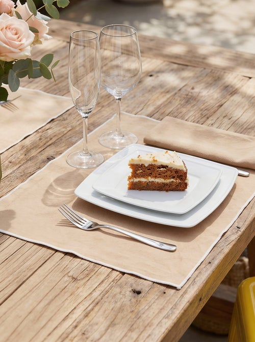 Set van 2 effen placemats/servetten 2 in 1 (32x40 cm) - Kiabi Home - Kiabi