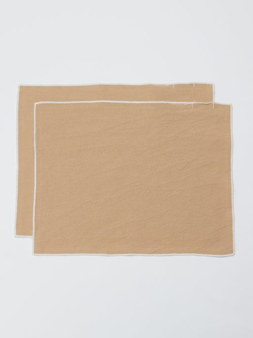Set van 2 effen placemats/servetten 2 in 1 (32x40 cm) - Kiabi Home - Kiabi