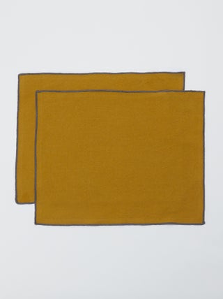 Set van 2 effen placemats/servetten 2 in 1 (32x40 cm) - Kiabi Home