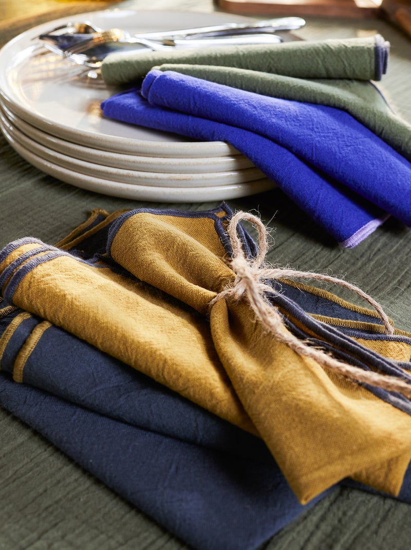 Set van 2 effen placemats/servetten 2 in 1 (32x40 cm) - Kiabi Home GEEL - Kiabi