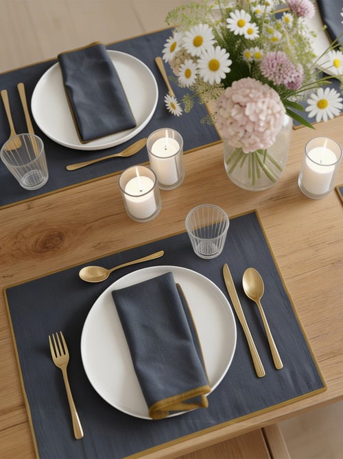 Set van 2 effen placemats/servetten 2-in-1 (32x40 cm) - Kiabi Home - Kiabi