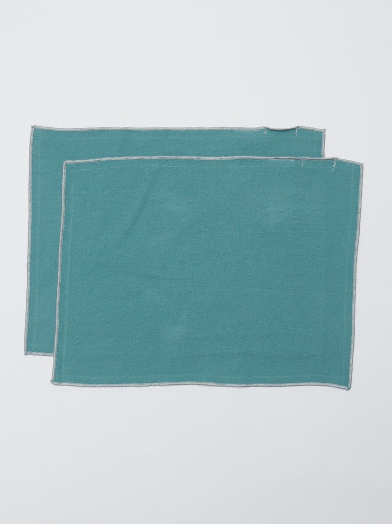 Set van 2 effen placemats/servetten 2 in 1 (32x40 cm) - Kiabi Home GROEN - Kiabi