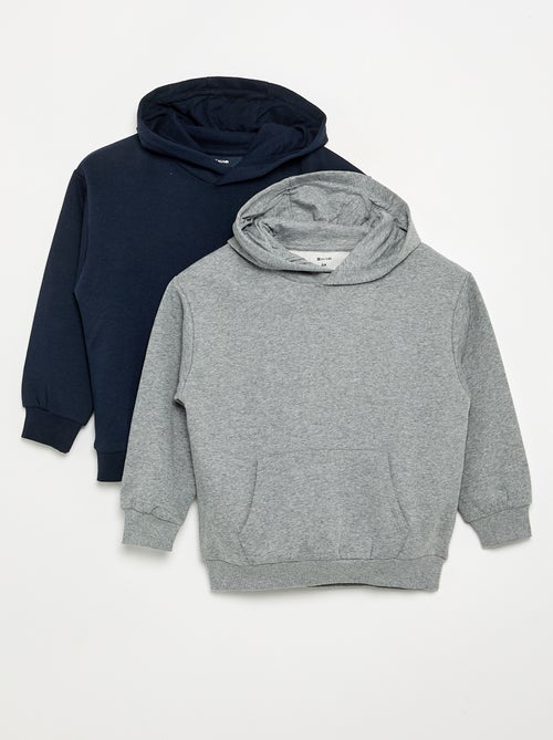 Set van 2 effen sweaters met capuchon - Kiabi Set van 2 effen sweaters met capuchon - Kiabi
