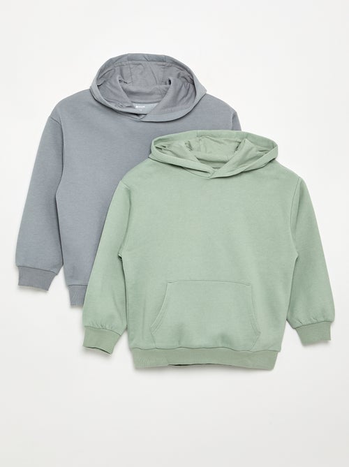 Set van 2 effen sweaters met capuchon - Kiabi Set van 2 effen sweaters met capuchon - Kiabi