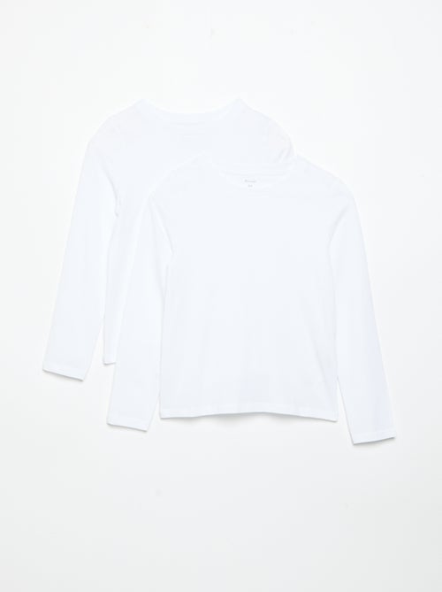 Set van 2 effen T-shirts met lange mouwen - Kiabi