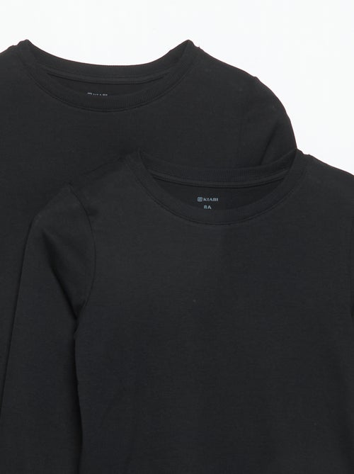 Set van 2 effen T-shirts met lange mouwen - Kiabi