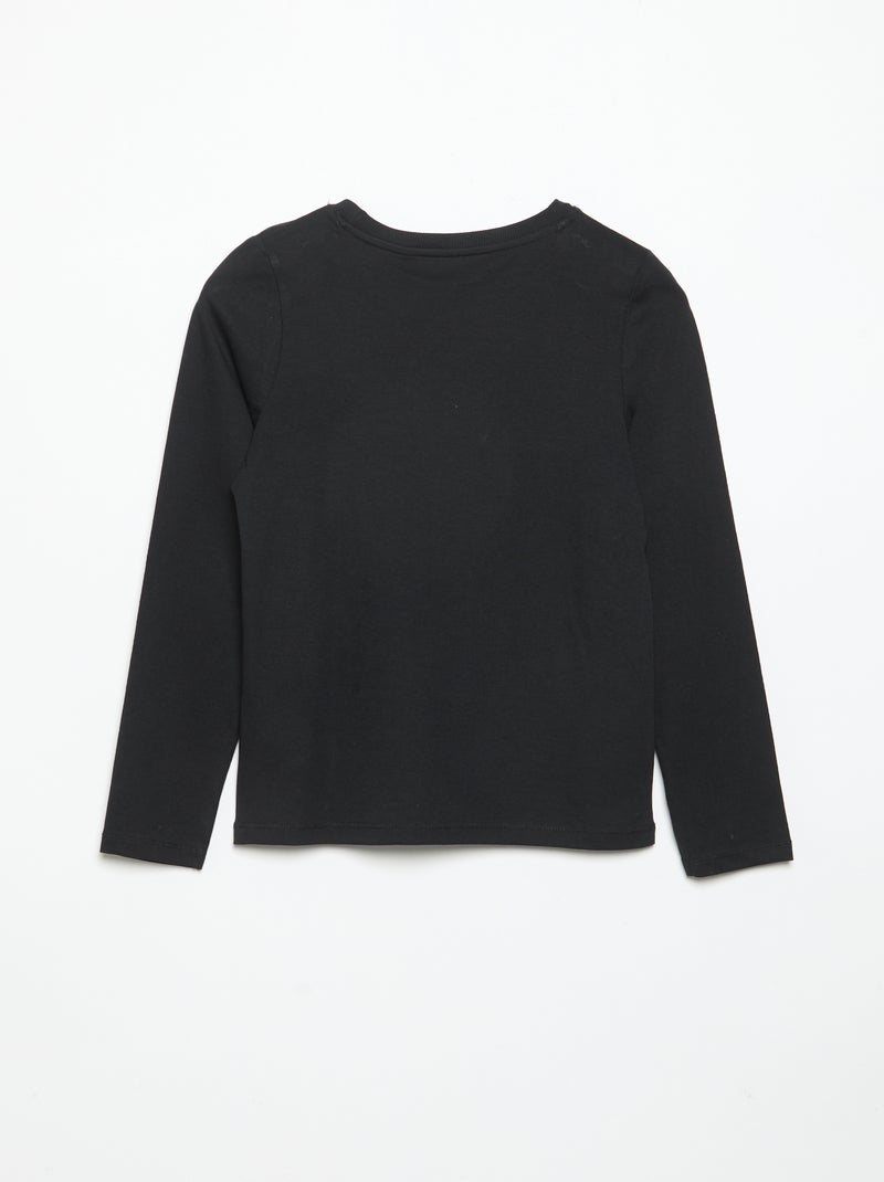 Set van 2 effen T-shirts met lange mouwen Zwart - Kiabi