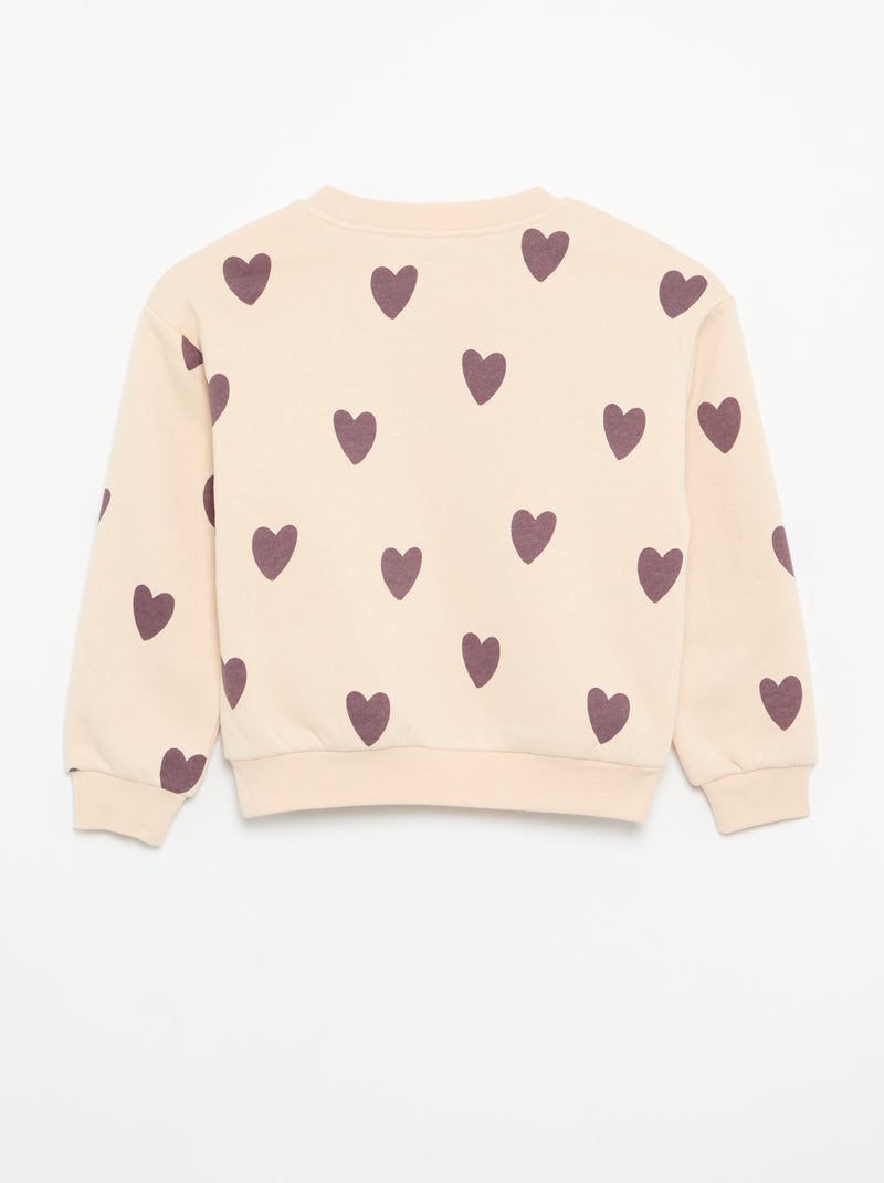 Set van 2 fleecetruien: 1 effen en 1 met all-over print Biege - Kiabi