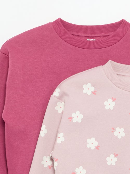 Set van 2 fleecetruien: 1 effen en 1 met all-over print - Kiabi