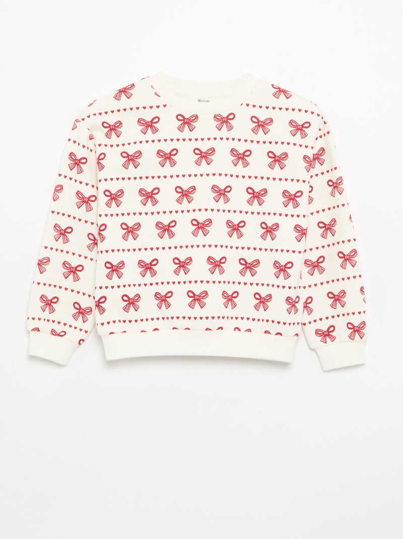 Set van 2 fleecetruien: 1 effen en 1 met all-over print Rood - Kiabi