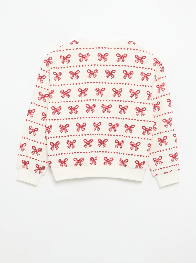 Set van 2 fleecetruien: 1 effen en 1 met all-over print Rood - Kiabi