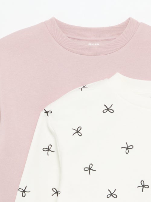 Set van 2 fleecetruien: 1 effen en 1 met all-over print - Kiabi