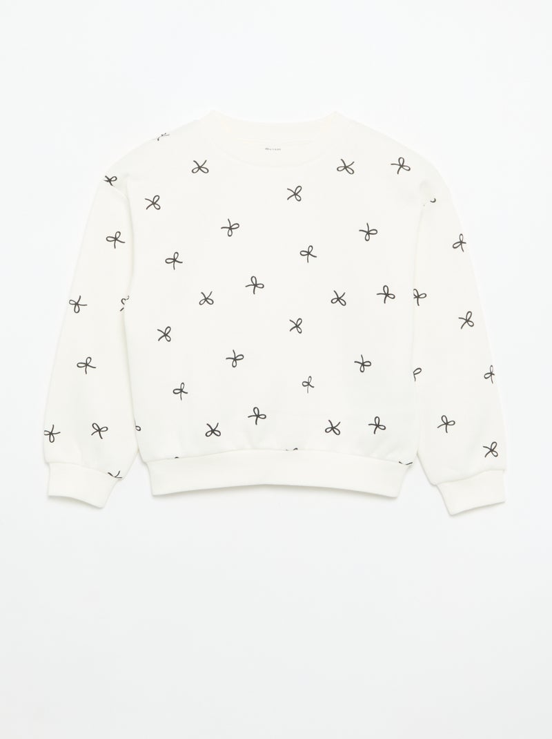 Set van 2 fleecetruien: 1 effen en 1 met all-over print Wit - Kiabi