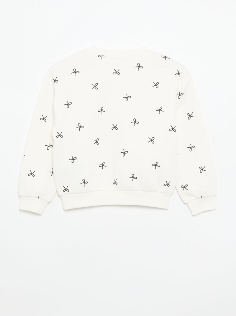 Set van 2 fleecetruien: 1 effen en 1 met all-over print Wit - Kiabi