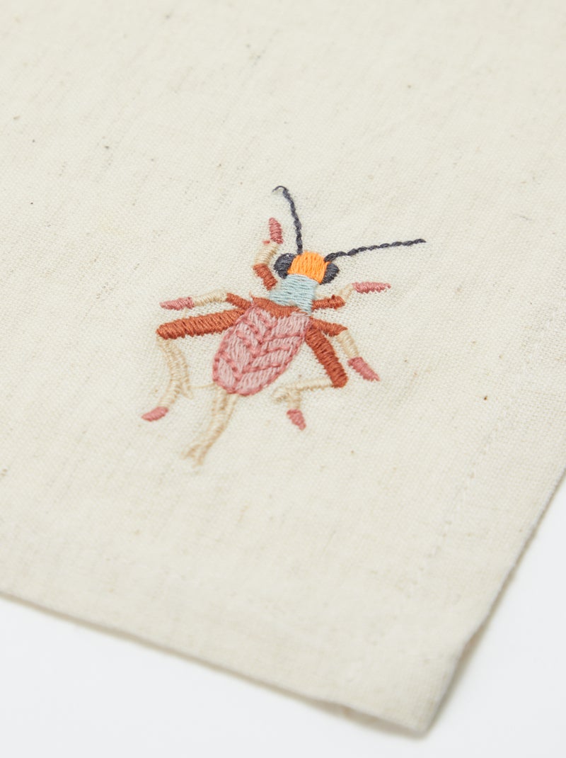 Set van 2 geborduurde handdoeken (40x40 cm) - Kiabi Home BIEGE - Kiabi