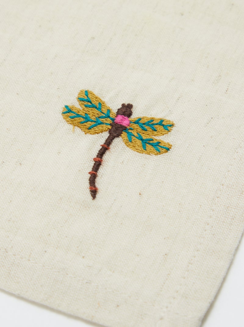 Set van 2 geborduurde handdoeken (40x40 cm) - Kiabi Home BIEGE - Kiabi