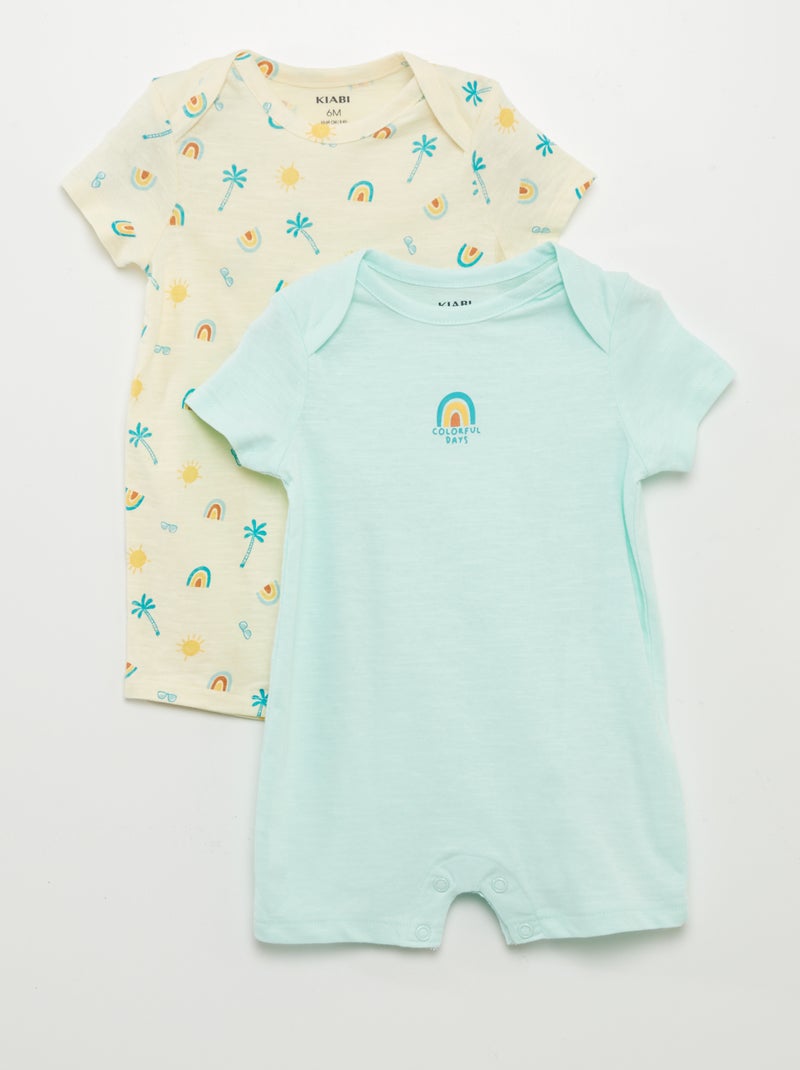 Set van 2 gemêleerde speel-/slaappakjes BLAUW - Kiabi