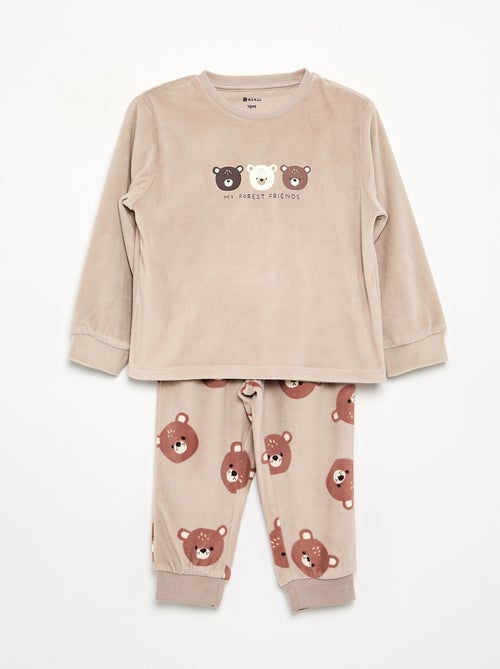 Set van 2 geprinte 2-delige fleece pyjama's - Kiabi Set van 2 geprinte 2-delige fleece pyjama's - Kiabi