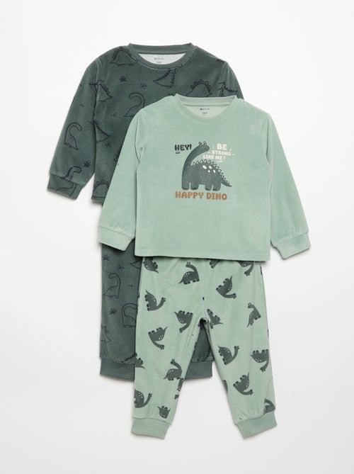 Set van 2 geprinte 2-delige fleece pyjama's - Kiabi Set van 2 geprinte 2-delige fleece pyjama's - Kiabi