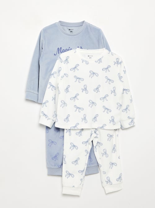 Set van 2 geprinte 2-delige fleece pyjama's - Kiabi