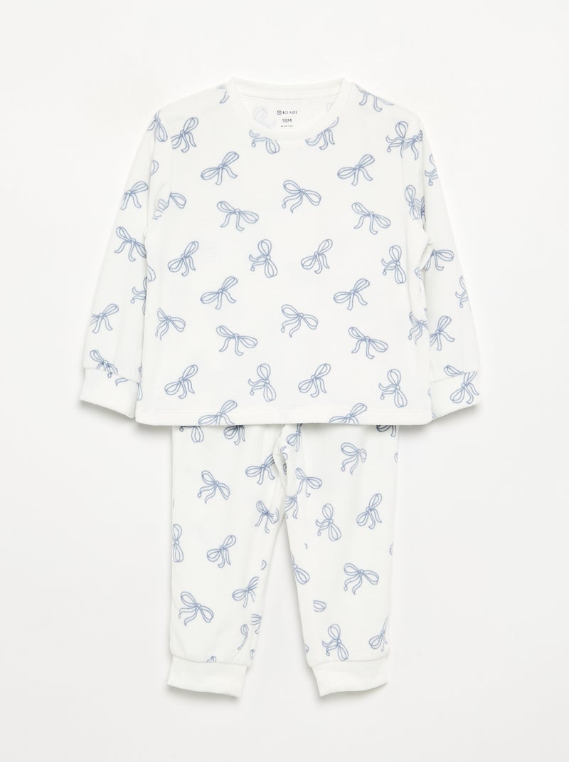 Set van 2 geprinte 2-delige fleece pyjama's Paars - Kiabi