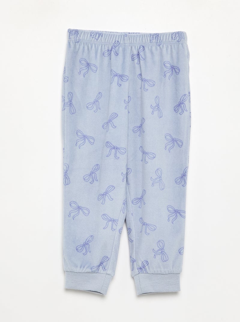 Set van 2 geprinte 2-delige fleece pyjama's Paars - Kiabi