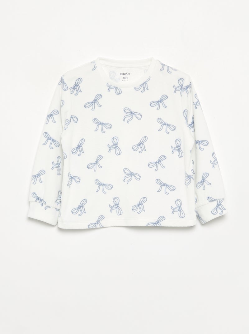 Set van 2 geprinte 2-delige fleece pyjama's Paars - Kiabi